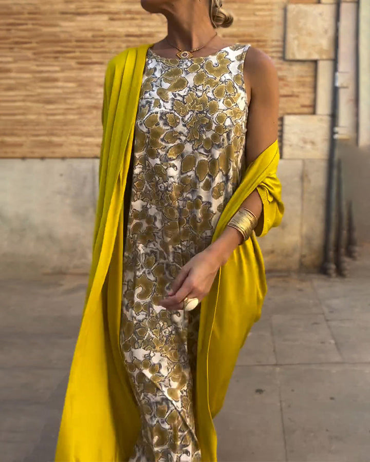 Vestido largo elegante + cárdigan a juego DE REGALO