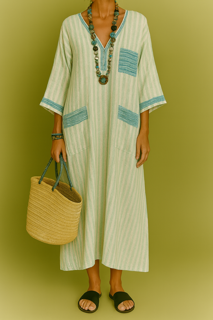 Conjunto de Lino  Rayas Verdes