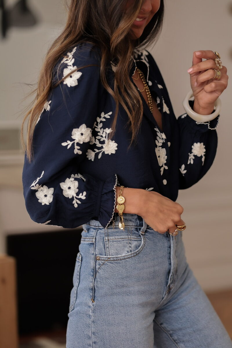 Elira - Blusa azul marino